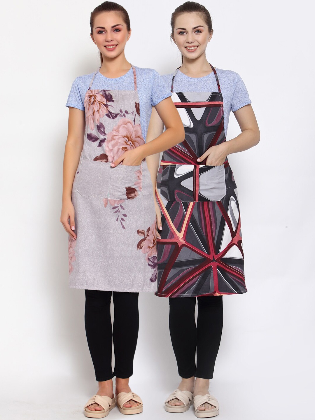 

Arrabi Pack of 2 Multicolored Printed Apron, Multi