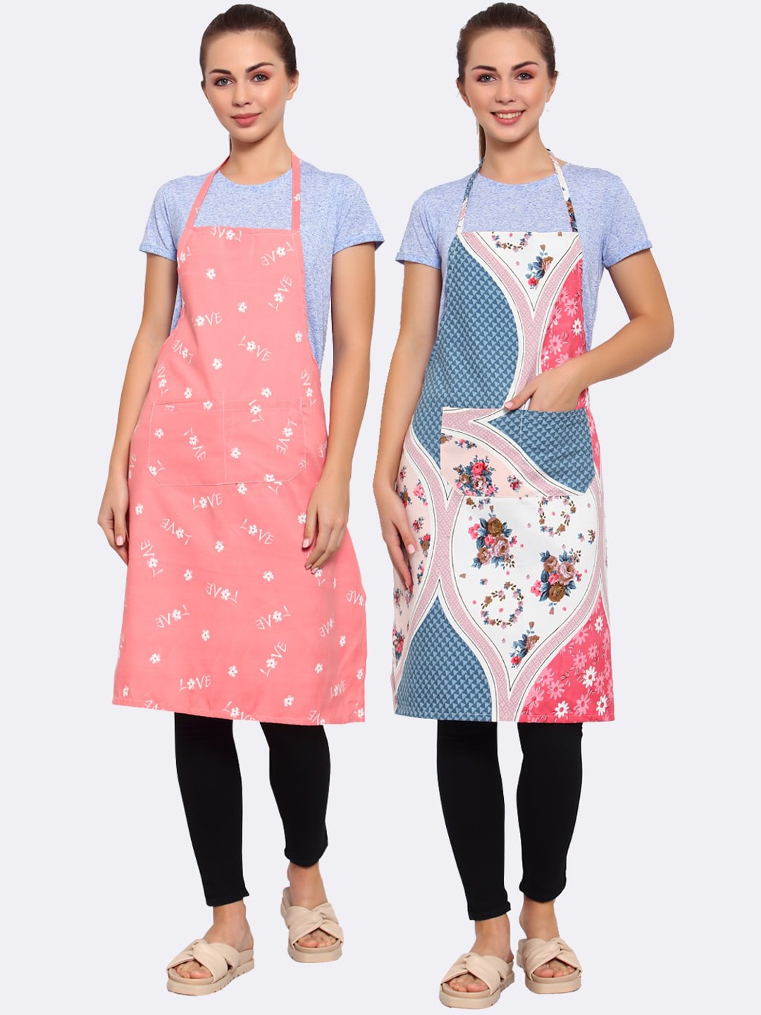 

Arrabi Pack Of 2 Multicoloured Printed Aprons, Multi