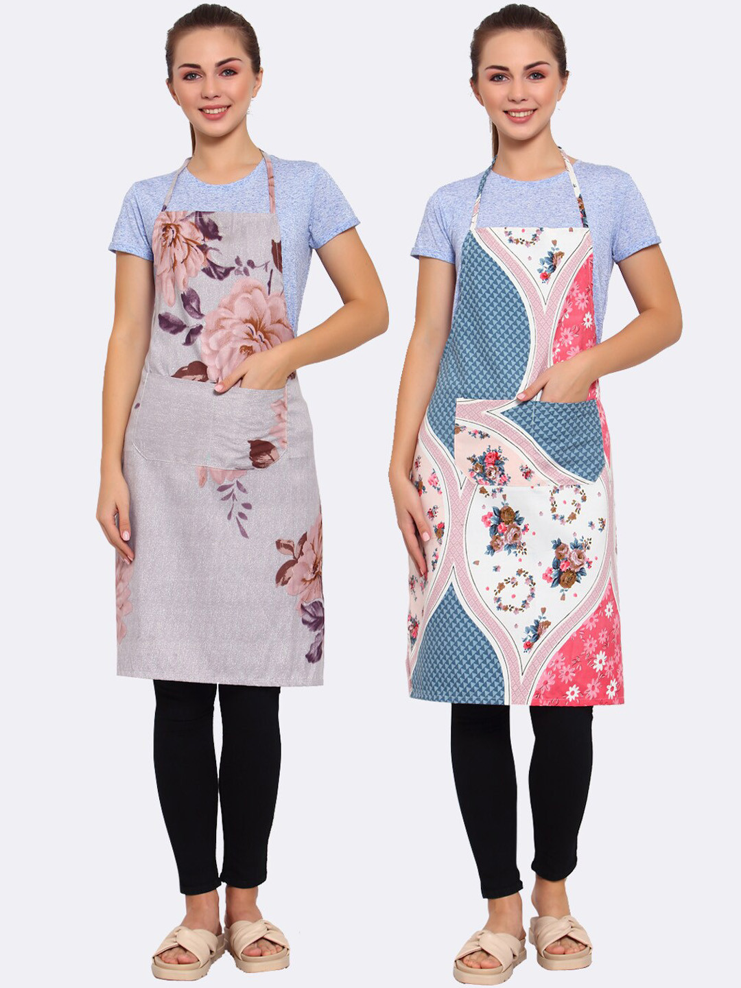 

Arrabi Pack of 2 Multicolored Printed Apron, Multi