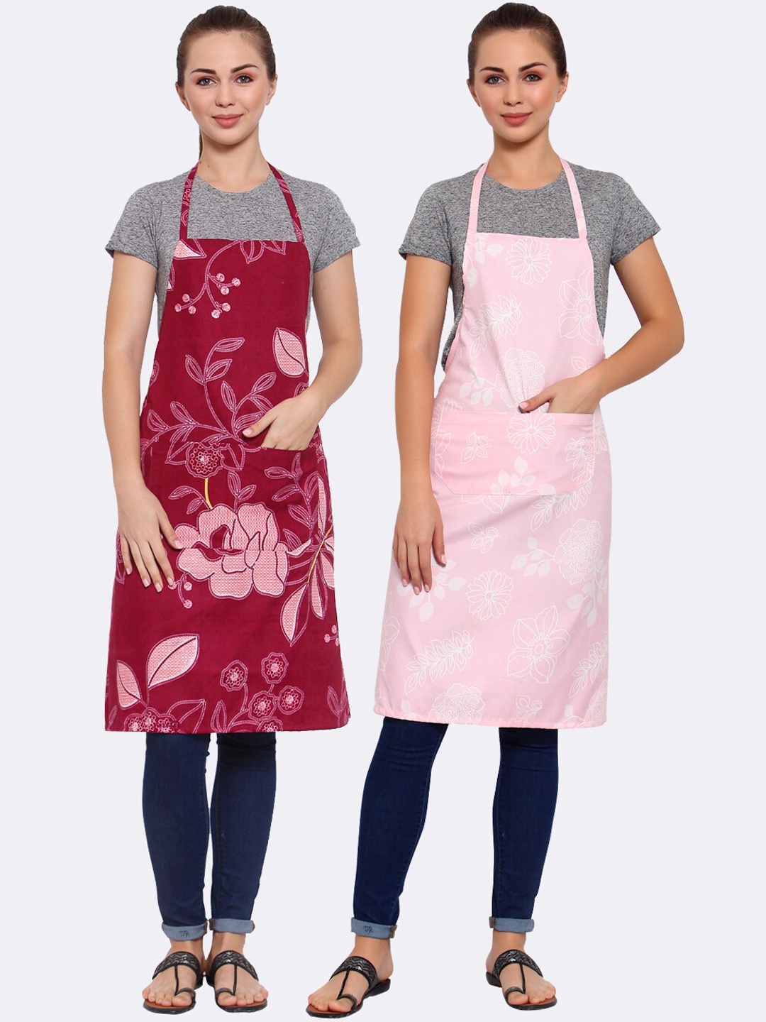 

Arrabi Pack Of 2 Multicoloured Printed Aprons, Multi