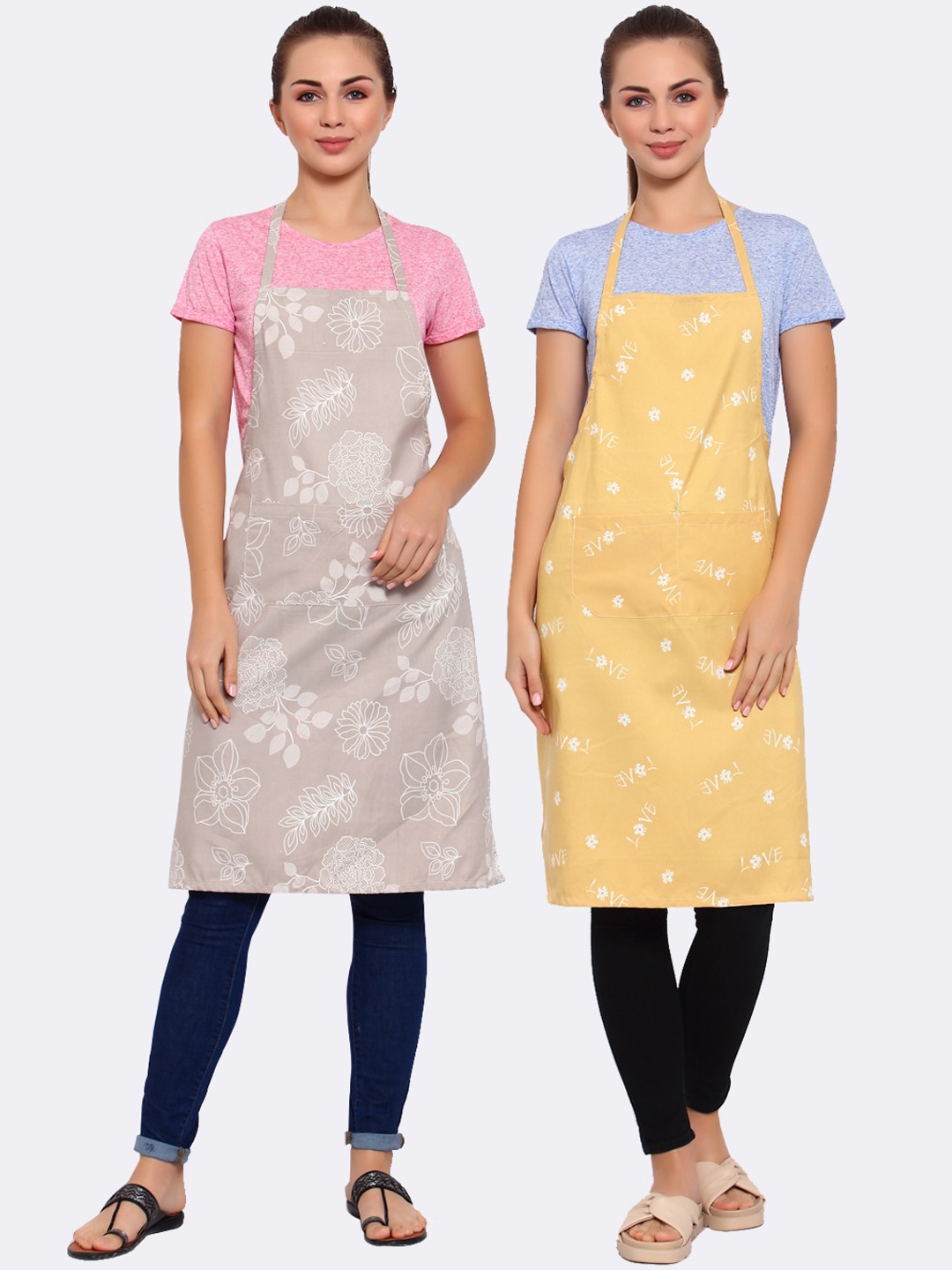 

Arrabi Pack of 2 Multicolored Printed Apron, Multi