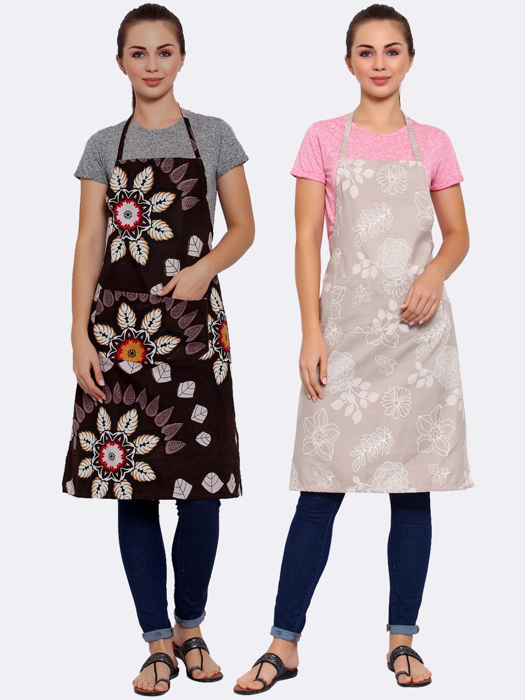 

Arrabi Multicoloured Pack of 2 Printed Aprons, Multi