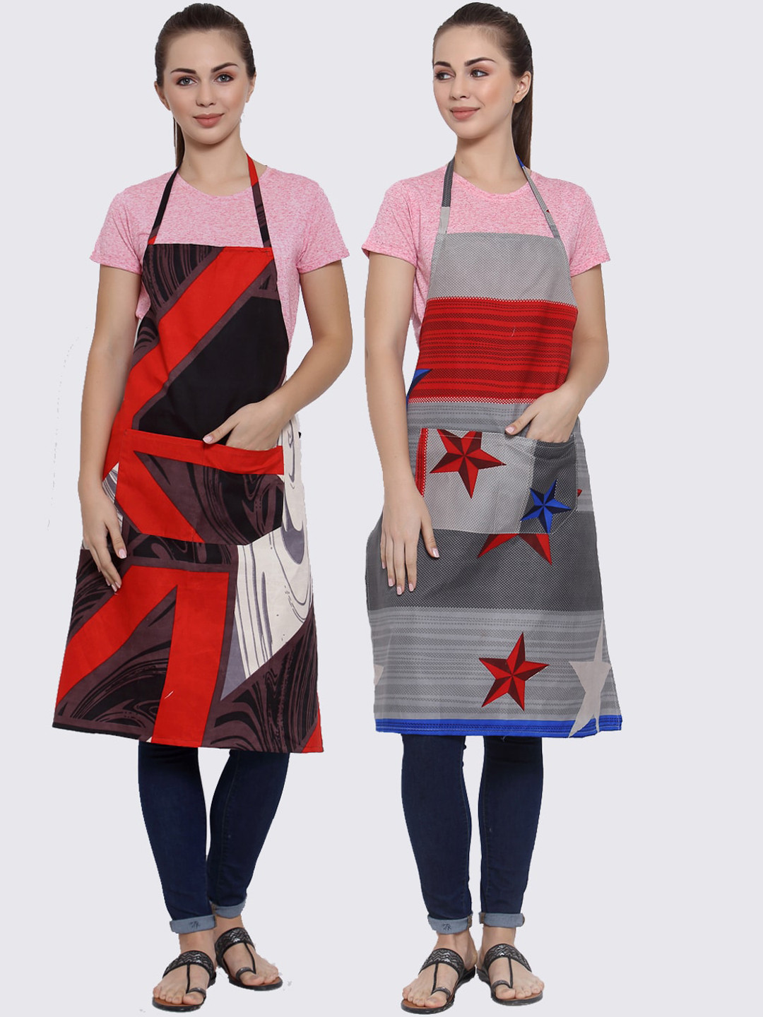 

Arrabi Pack of 2 Multi Printed Aprons