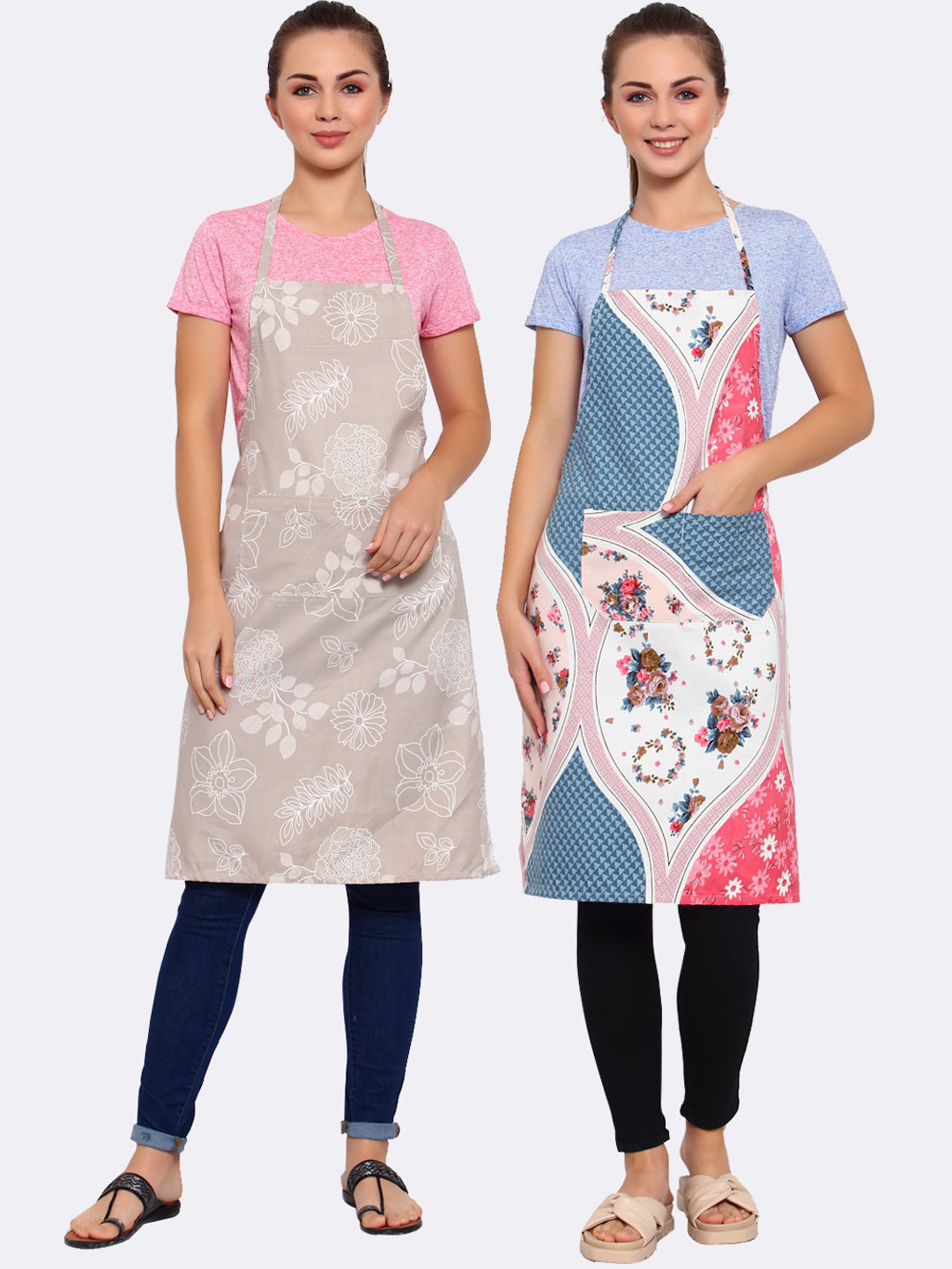 

Arrabi Multicoloured Pack of 2 Printed Aprons, Multi