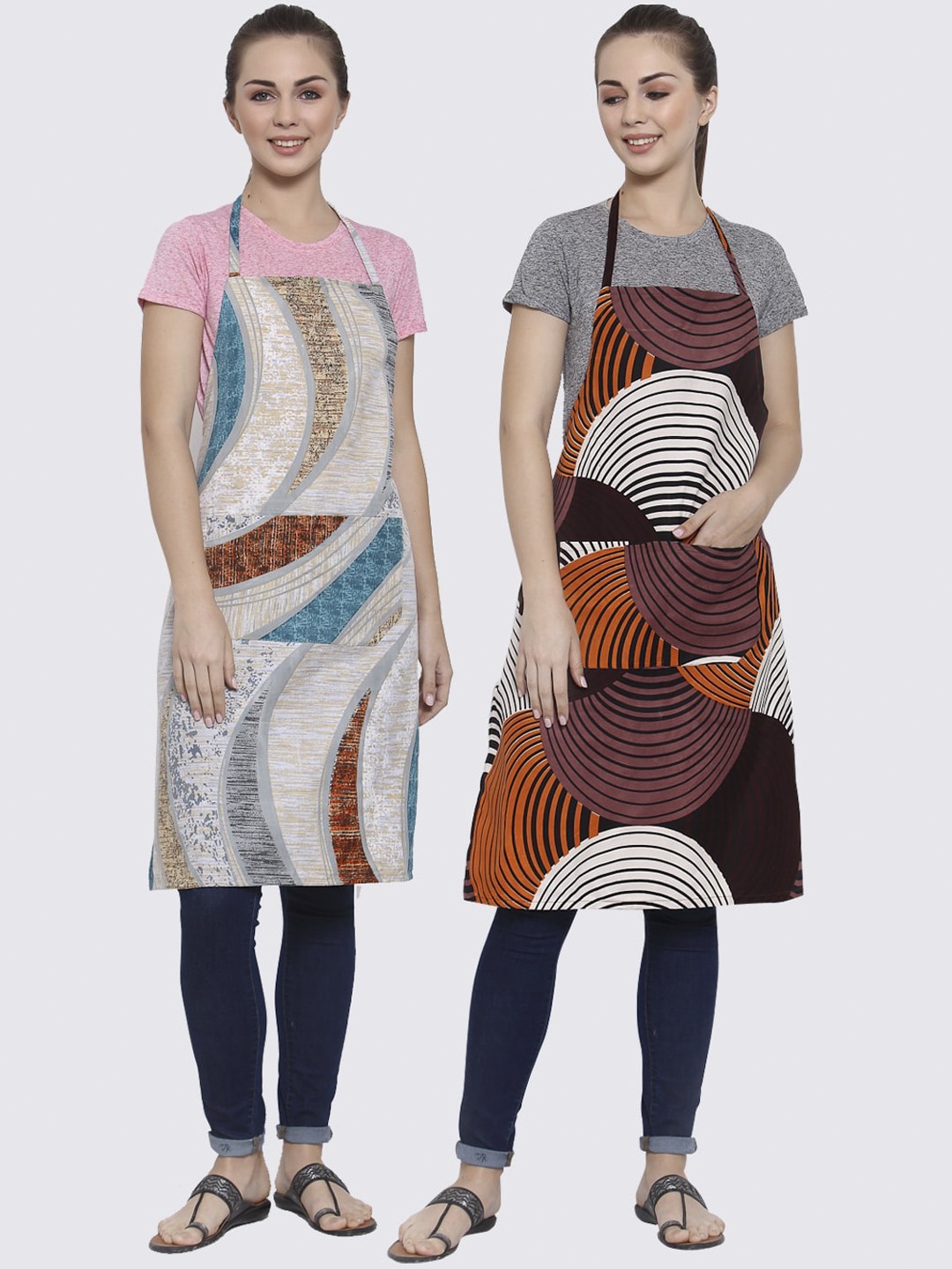 

Arrabi Pack of 2 Multi Printed Aprons