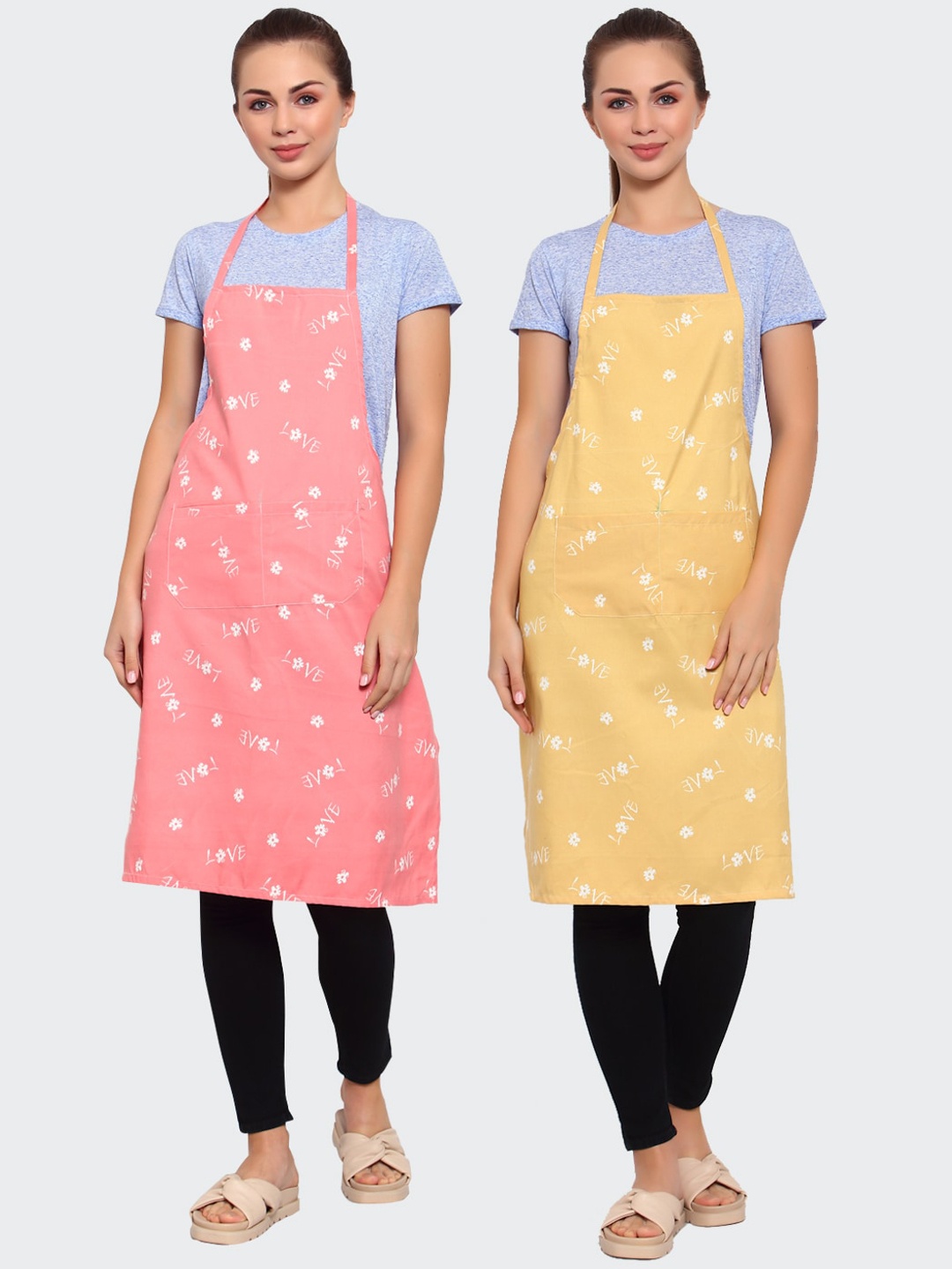 

Arrabi Pack Of 2 Multicoloured Printed Aprons, Multi