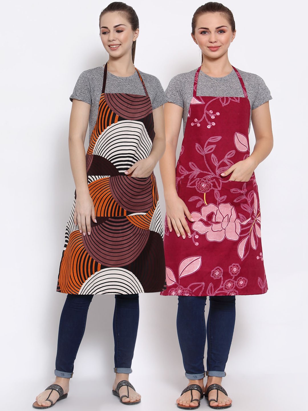 

Arrabi Pack of 2 Multicolored Printed Apron, Multi