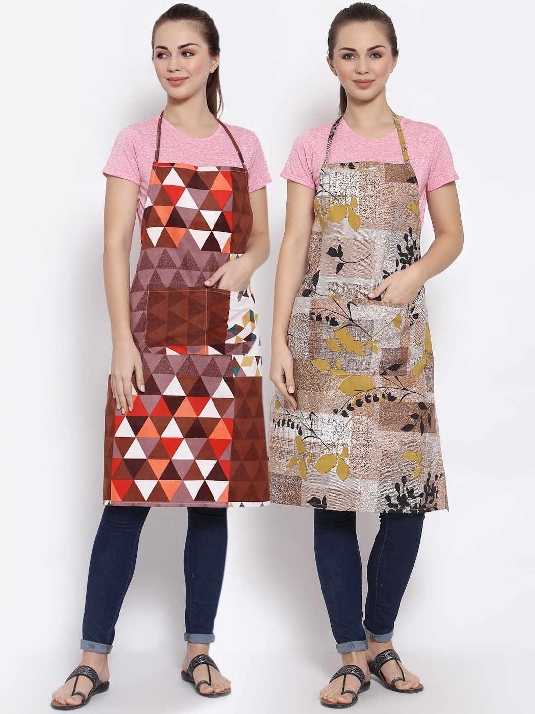 

Arrabi Multicoloured Pack of 2 Printed Aprons, Multi