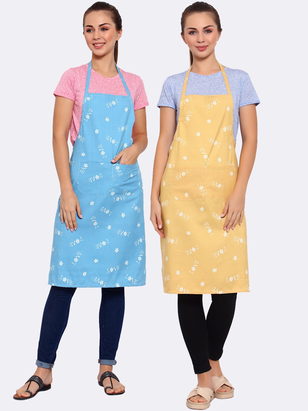 

Arrabi Pack of 2 Multi Printed Aprons