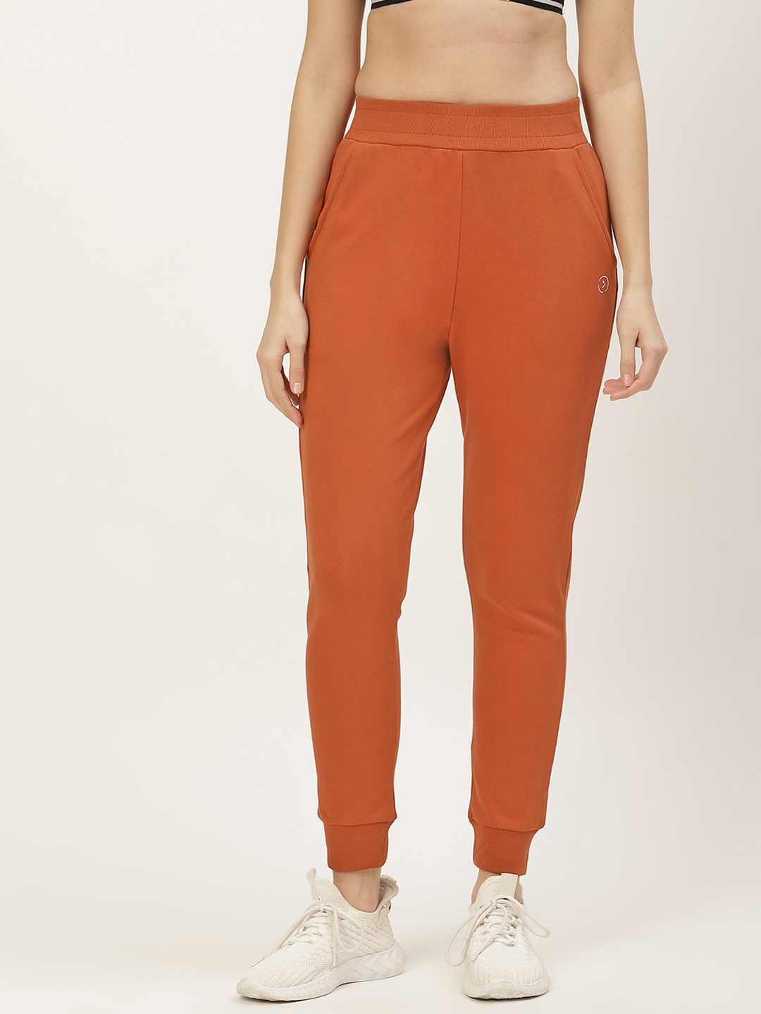 

KICA Women Rust Cotton High Waisted Tracks with Pockets