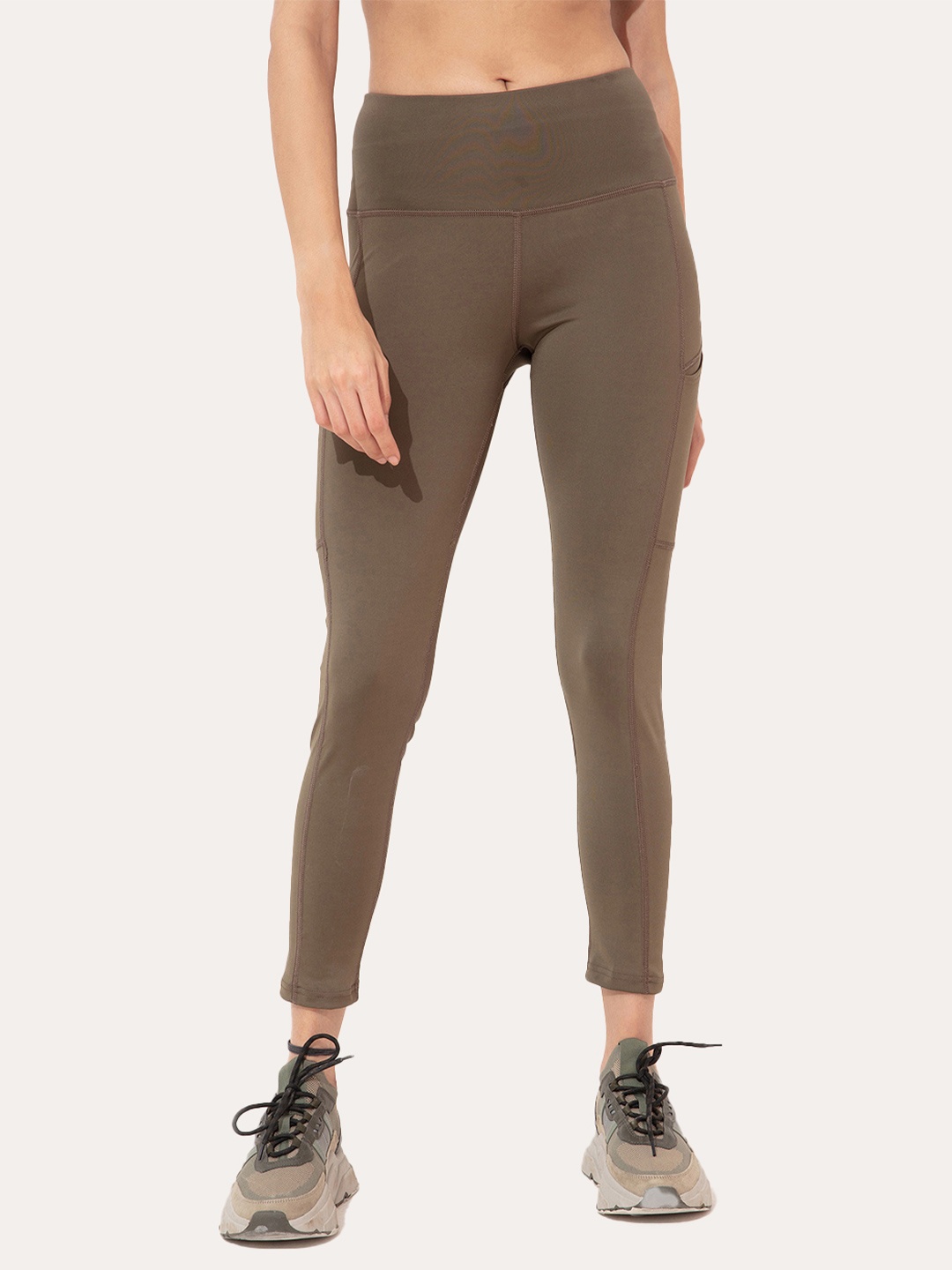 

KICA Women Olive Green High Waisted Tights In Signature Buttery Soft Fabric