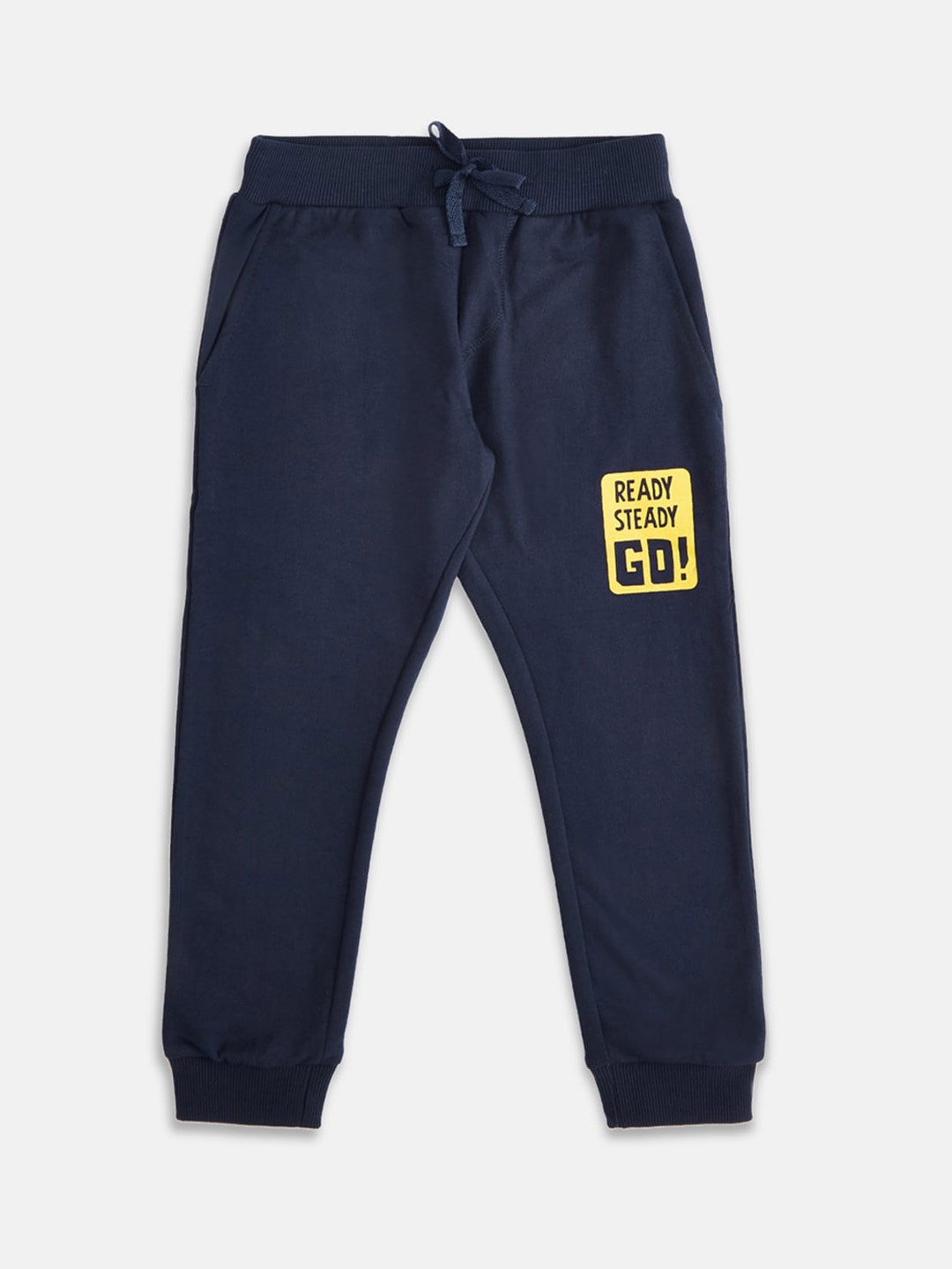 

Pantaloons Junior Boys Navy Blue Solid Pure Cotton Joggers