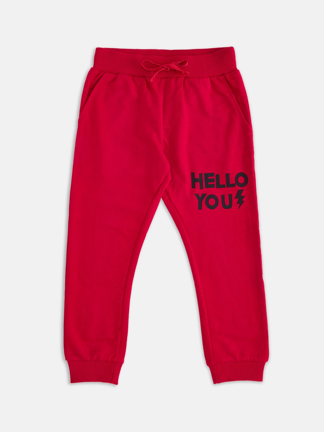 

Pantaloons Junior Boys Red Printed Pure Cotton Joggers