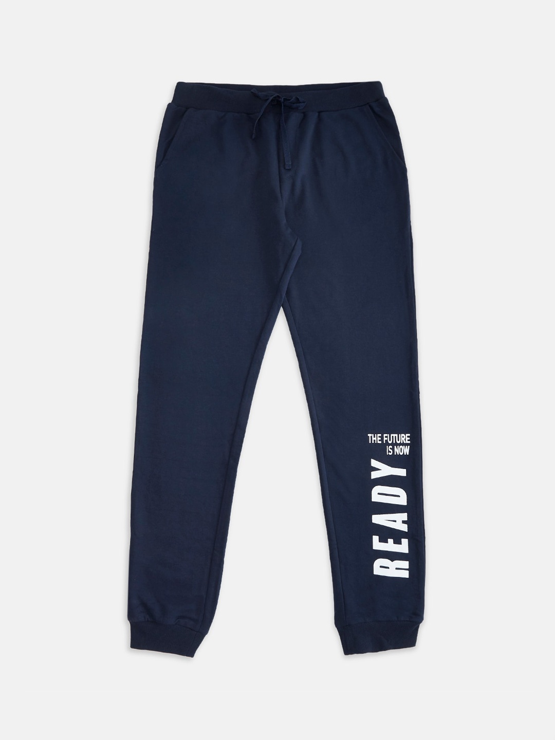 

Pantaloons Junior Boys Navy Blue Solid Pure Cotton Joggers