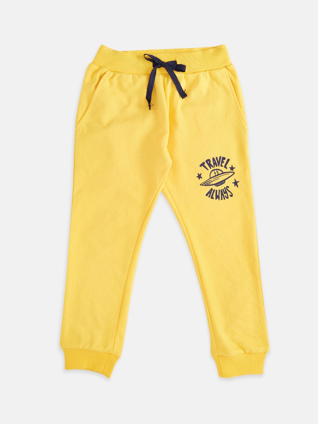 

Pantaloons Junior Boys Yellow Solid Pure Cotton Joggers