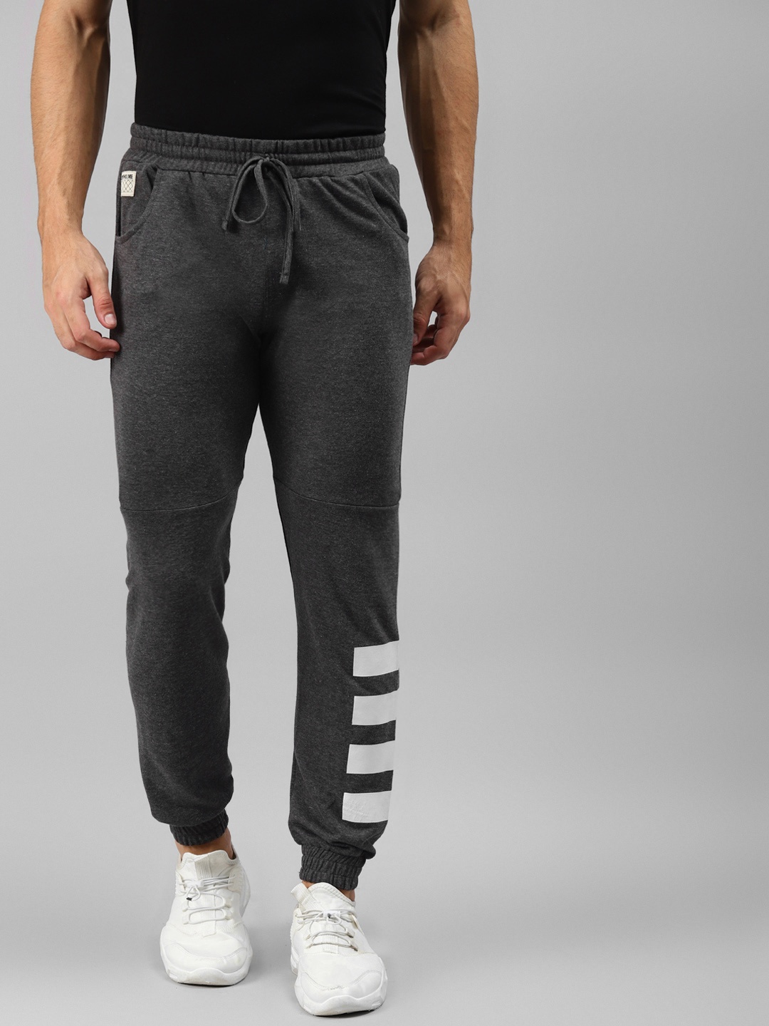 

Hubberholme Men Grey Solid Joggers, Charcoal