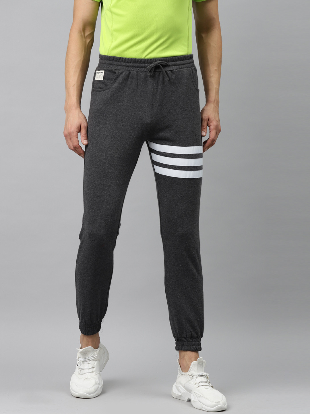 

Hubberholme Men Charcoal Grey Solid Regular Joggers