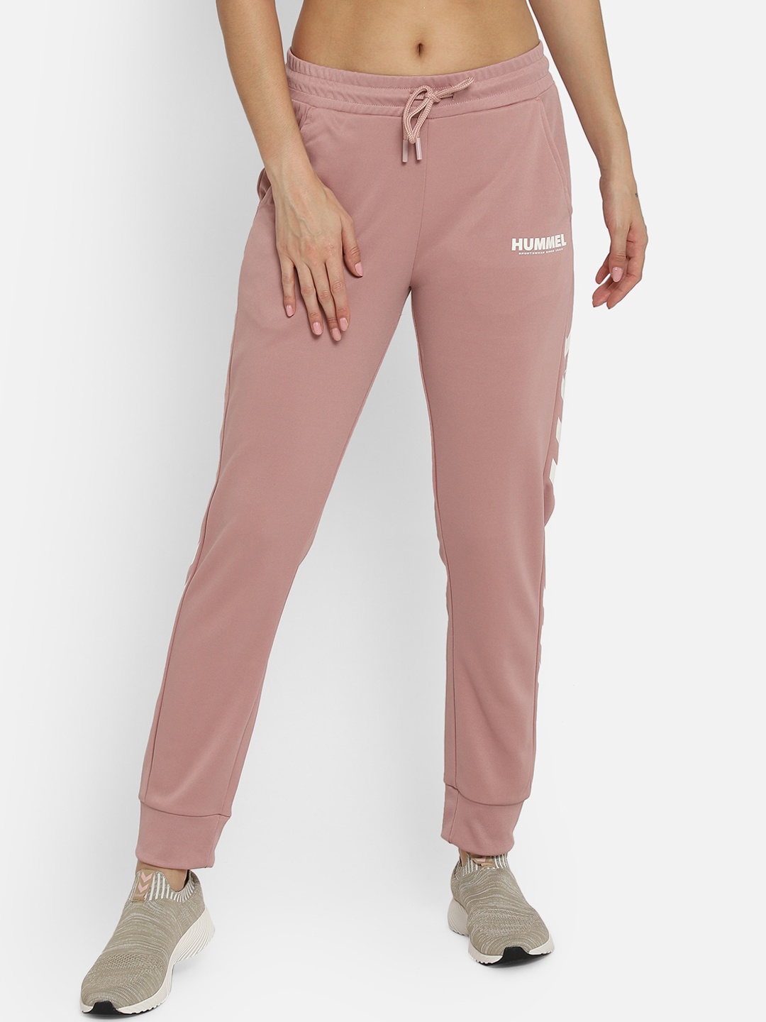 

hummel Women Pink Solid Track Pants