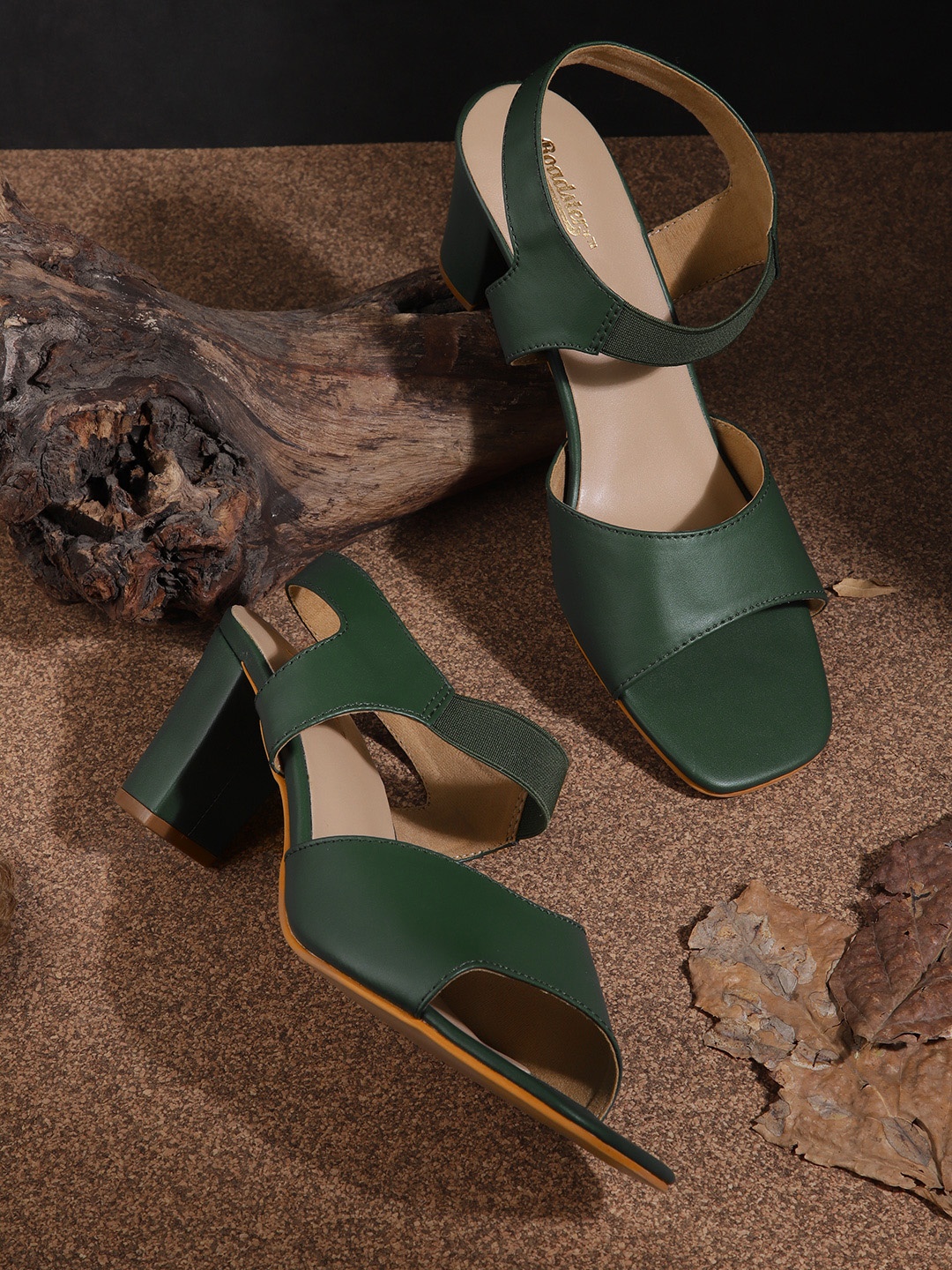 

Roadster Women Green Solid Block Heels