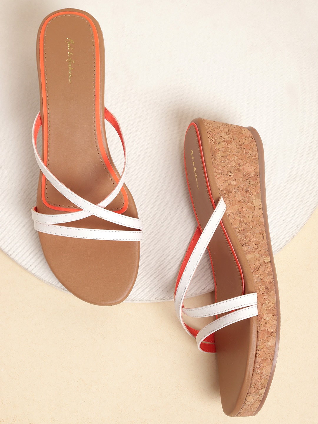 

Mast & Harbour Women White Strappy Wedge Heels