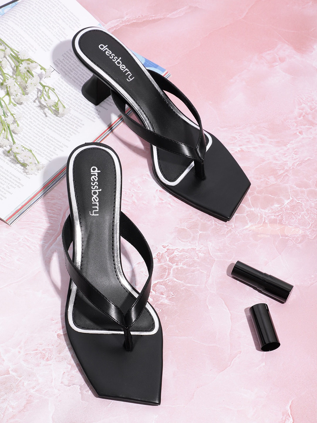 

DressBerry Women Black Solid Slim Heels