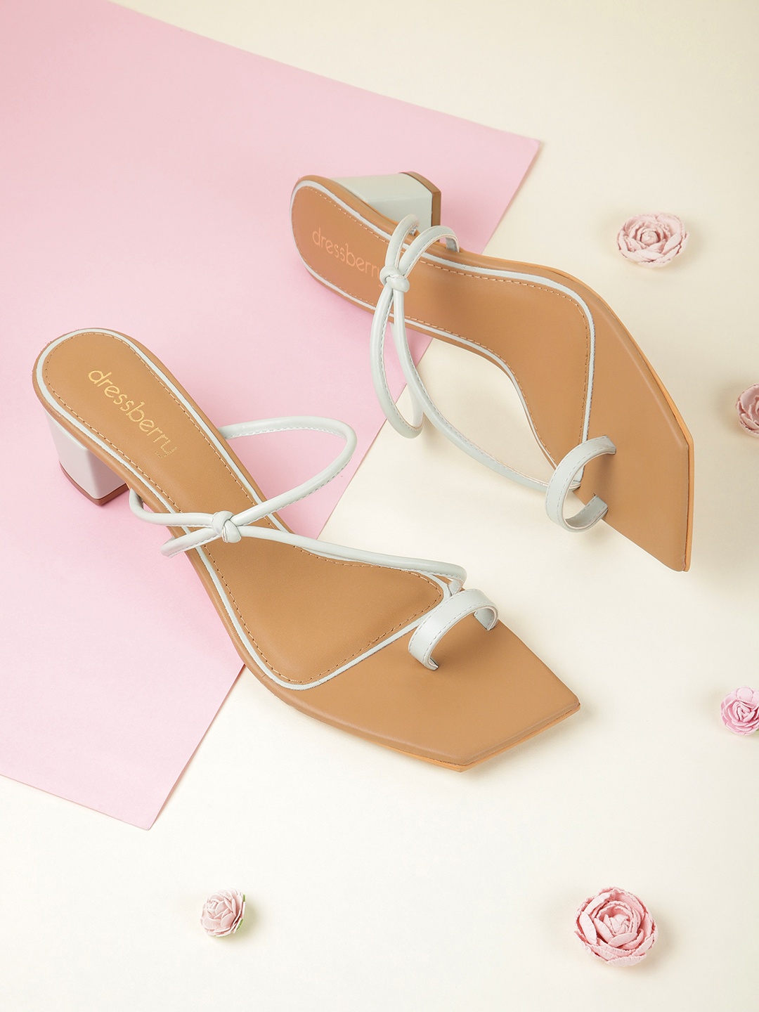 

DressBerry Women Green Solid Block Heels