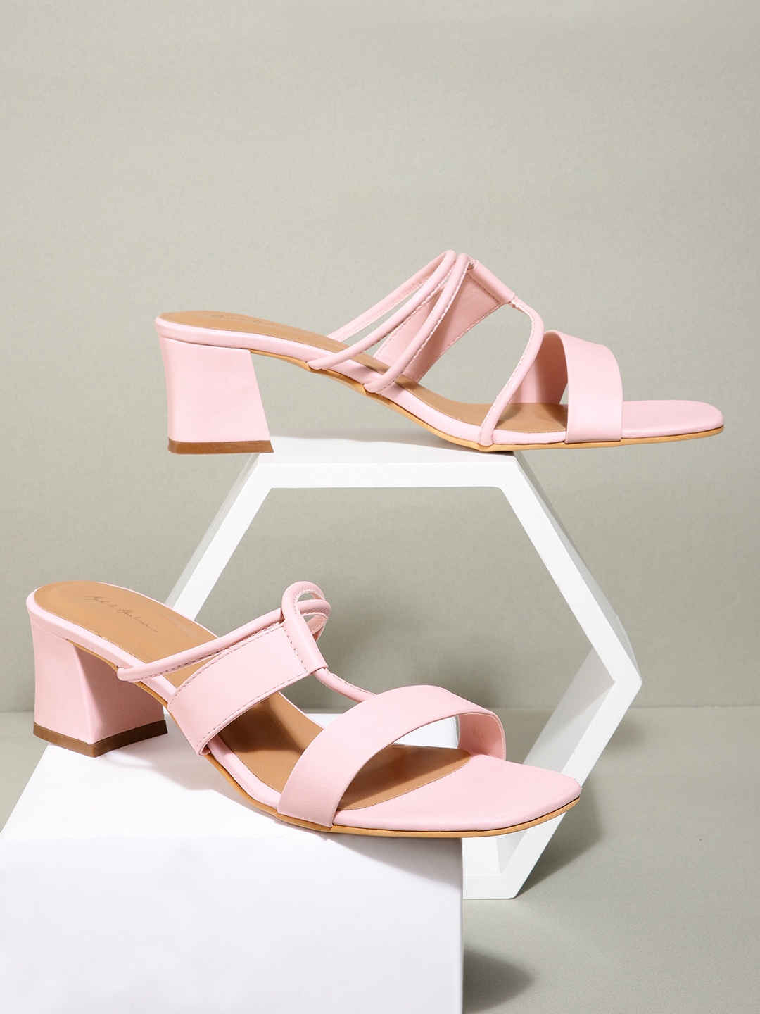 

Mast & Harbour Women Pink PU Block Sandals