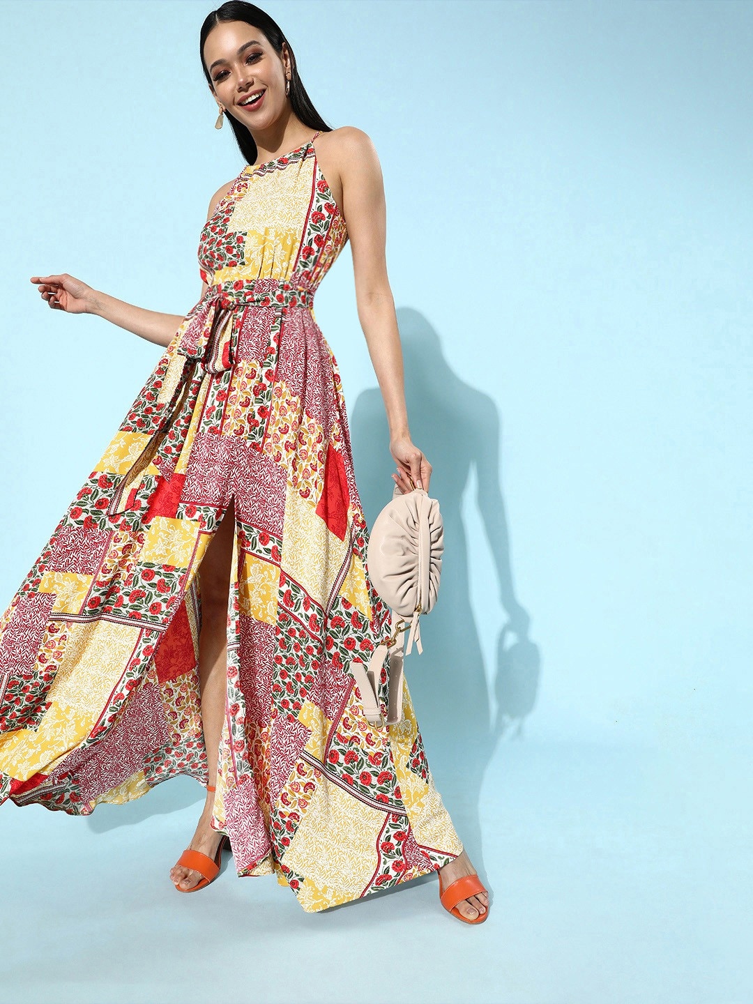 

Berrylush Women Gorgeous Red Floral Dress, Multi