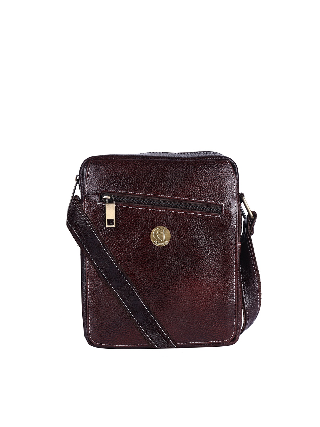 

HiLEDER UnisexPure Leather Shoulder Sling Cross Body Messenger Bag, Brown