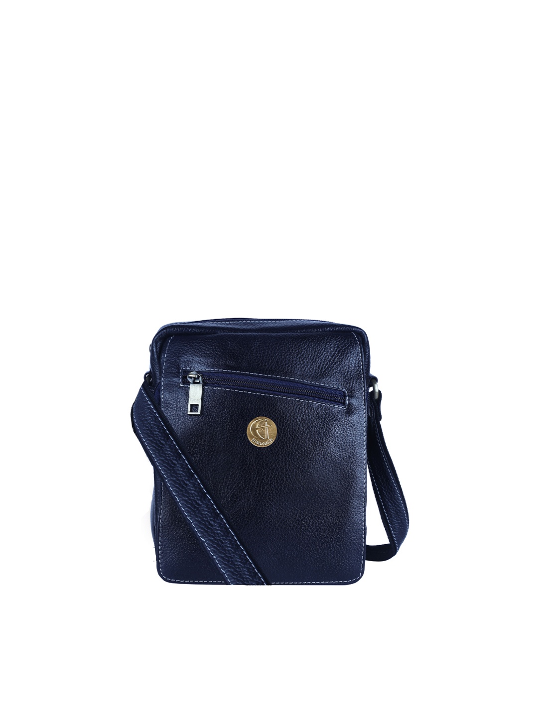 

HiLEDER Unisex Textured Leather Messenger Bag, Blue