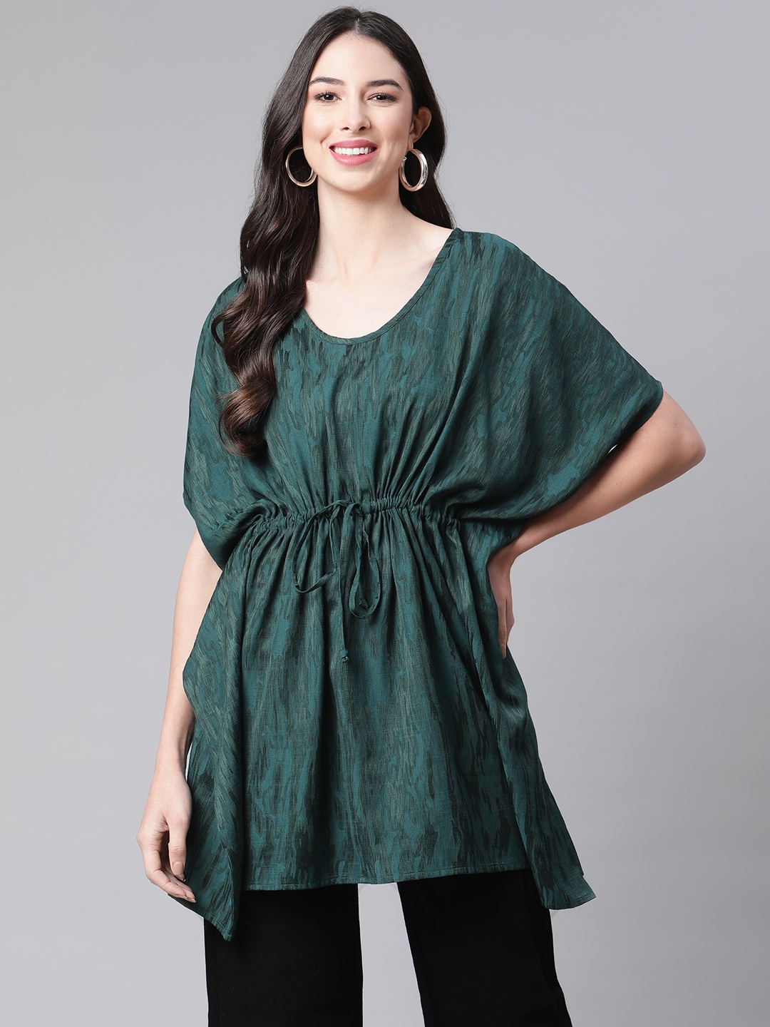 

Cottinfab Women Green Kaftan Top