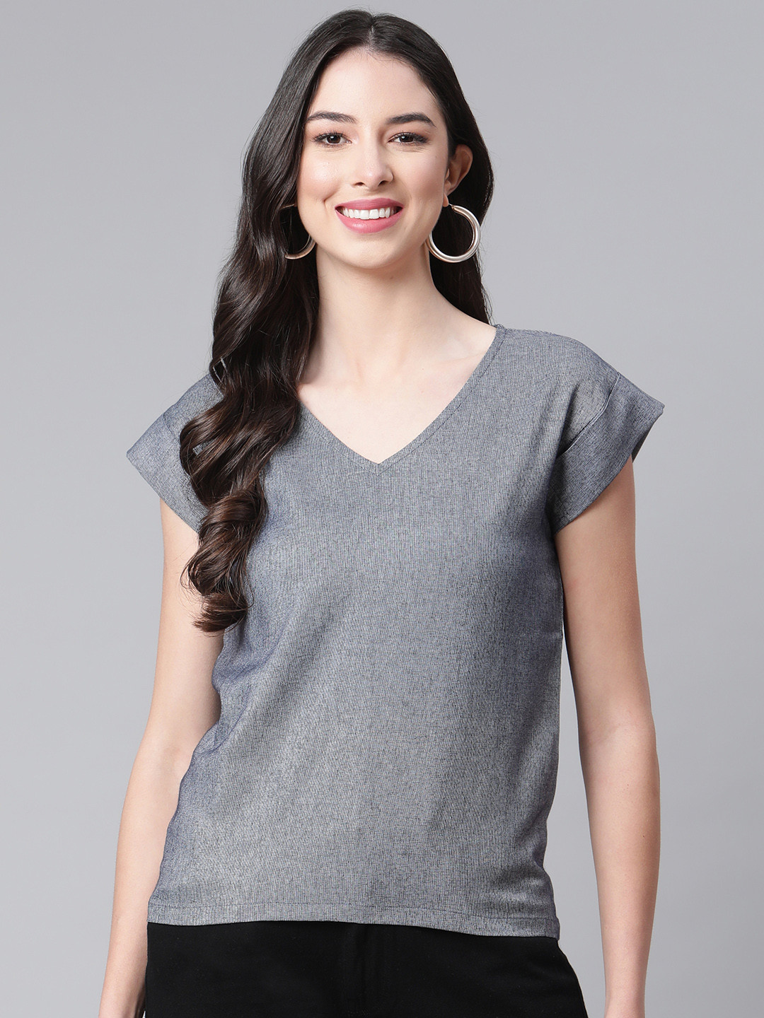 

Cottinfab Women Grey Regular Top