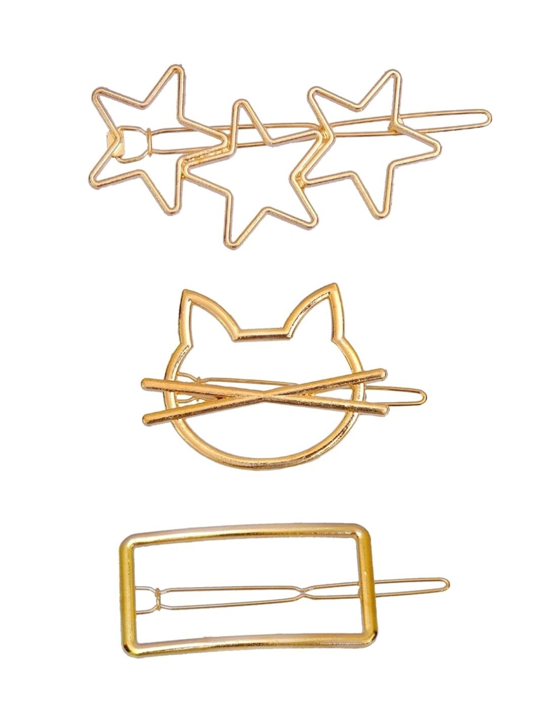 

Crunchy Fashion Women Set of 3 Gold-Toned Bobby Pins