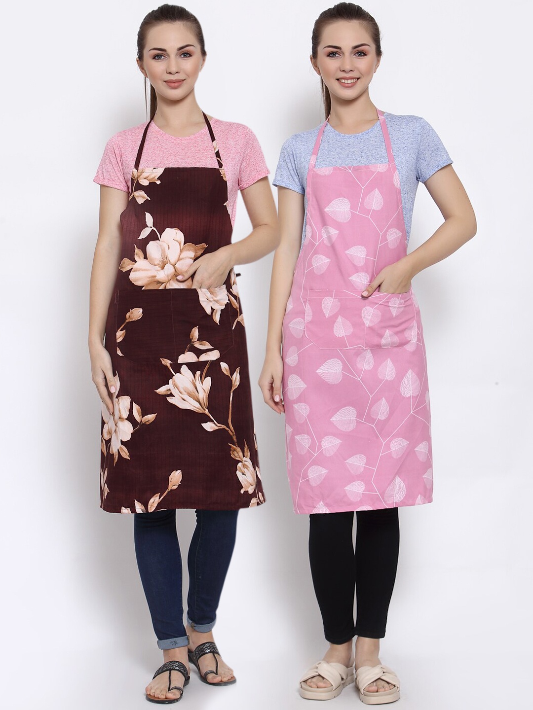 

Arrabi Pack Of 2 Multicoloured Printed Aprons, Multi