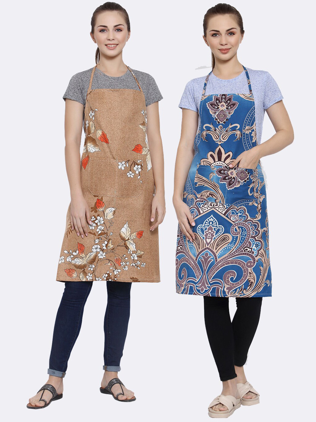 

Arrabi Pack of 2 Multicolored Printed Aprons, Multi