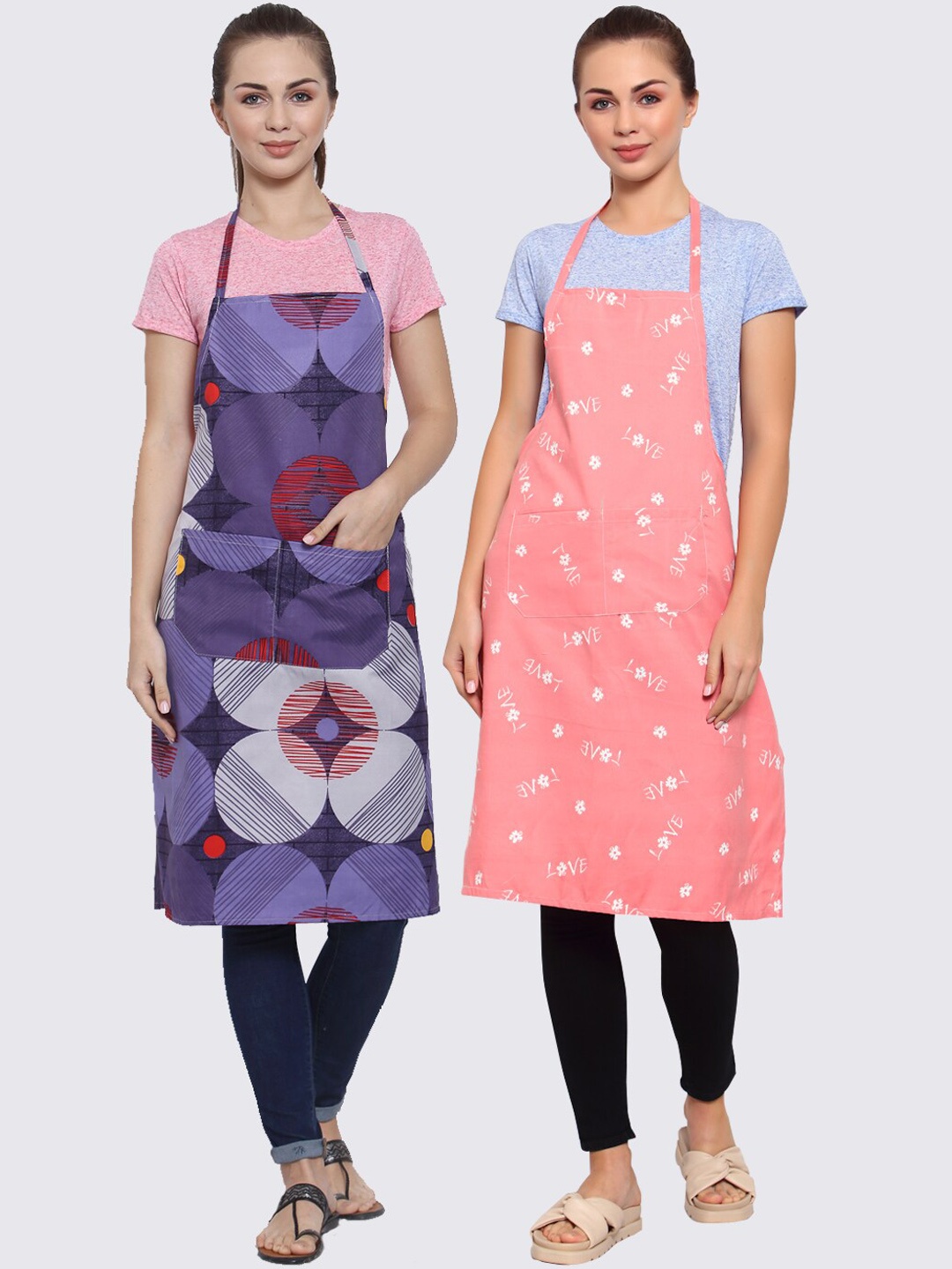 

Arrabi Multicoloured Pack of 2 Printed Aprons, Multi