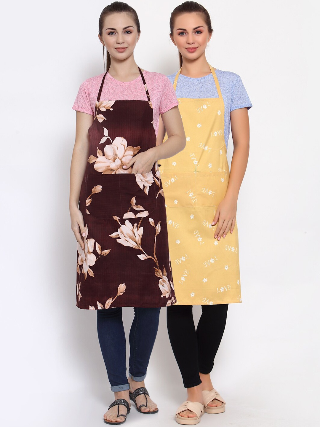 

Arrabi Pack Of 2 Multicoloured Printed Aprons, Multi