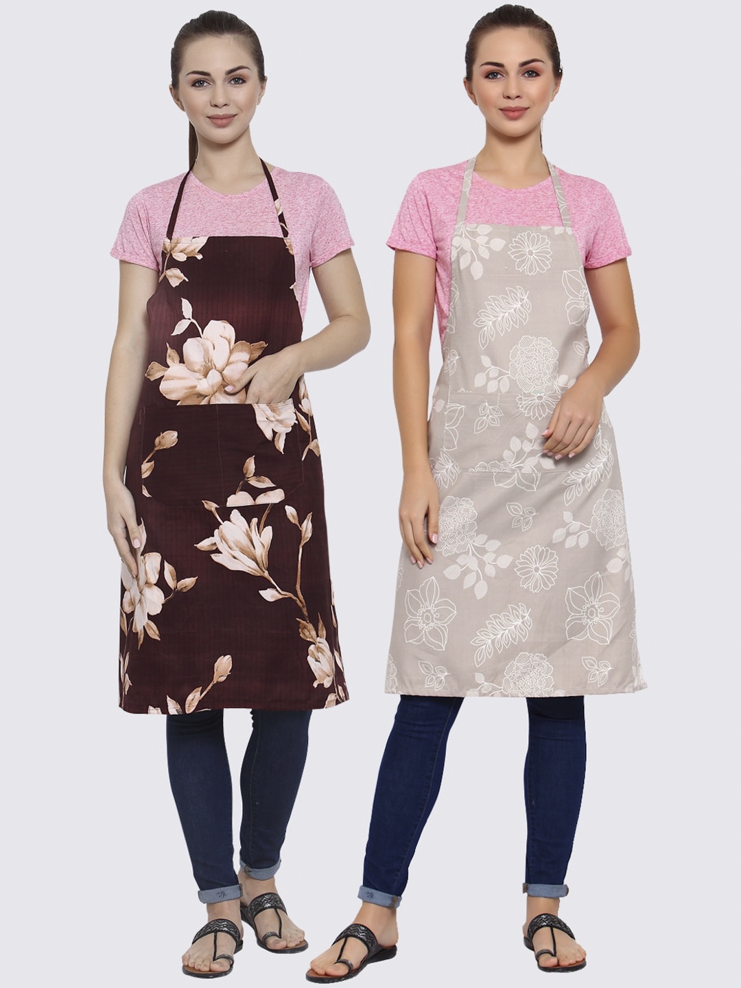 

Arrabi Pack of 2 Multicolored Printed Aprons, Multi
