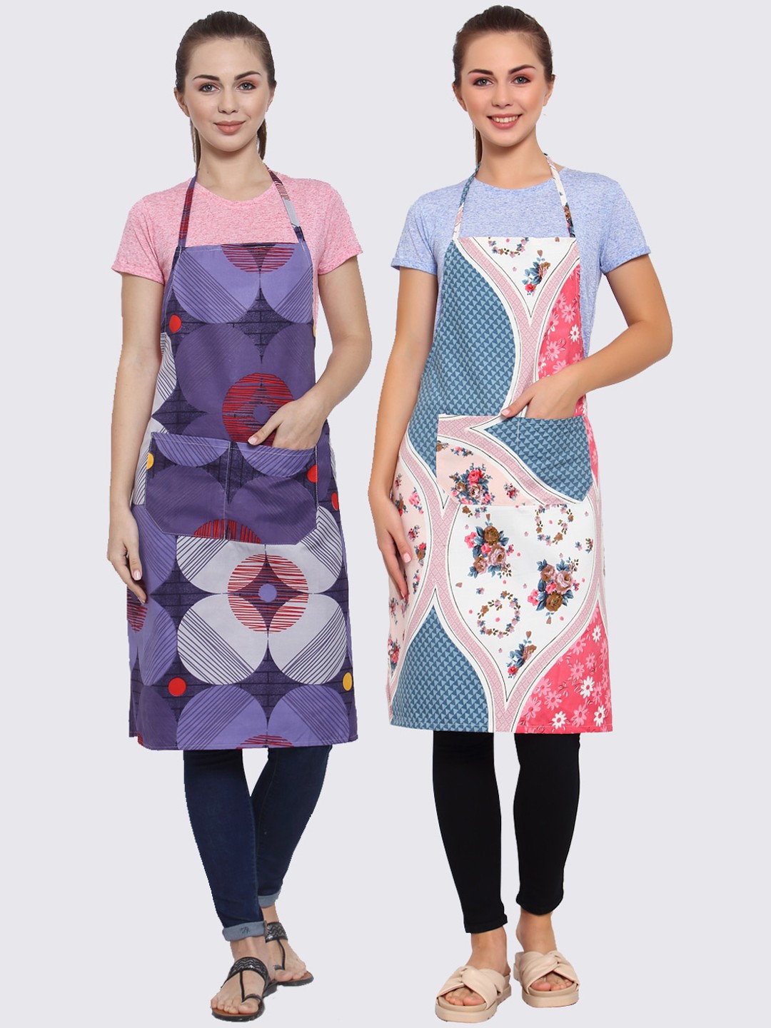 

Arrabi Multicoloured Pack of 2 Printed Aprons, Multi