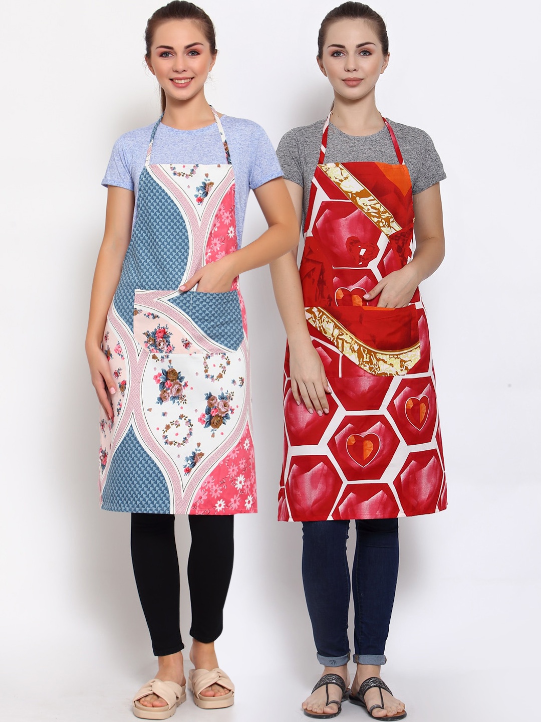 

Arrabi Pack of 2 Multi Printed Aprons
