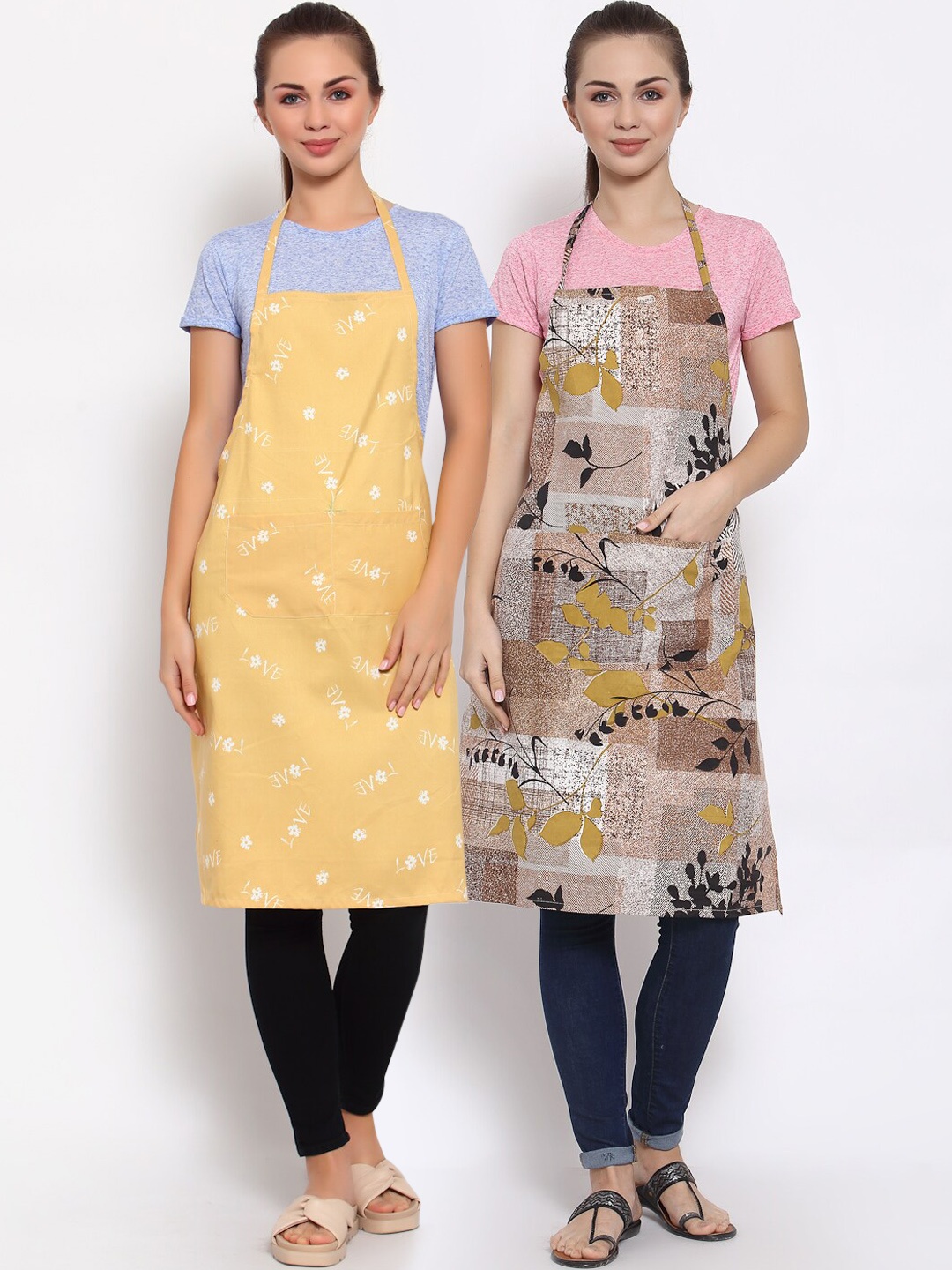 

Arrabi Pack Of 2 Multicoloured Printed Aprons, Multi