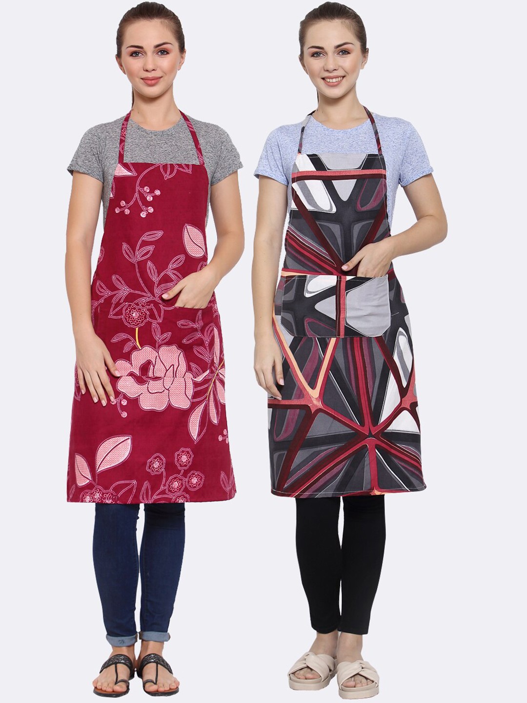 

Arrabi Pack of 2 Multi Printed Aprons