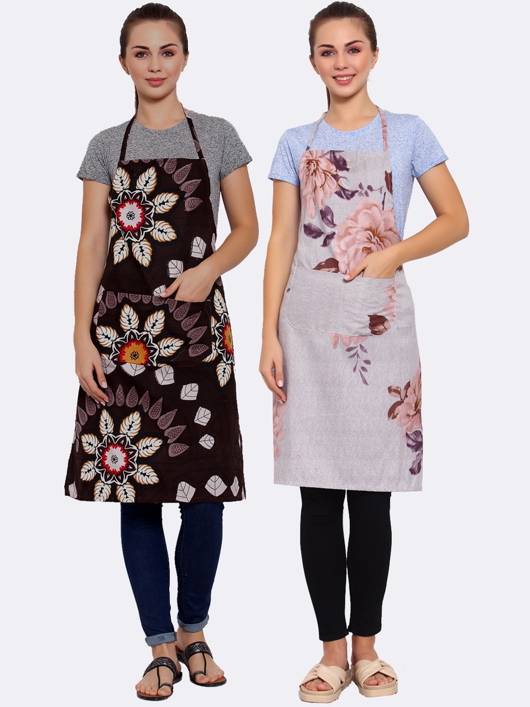 

Arrabi Pack Of 2 Multicoloured Printed Aprons, Multi