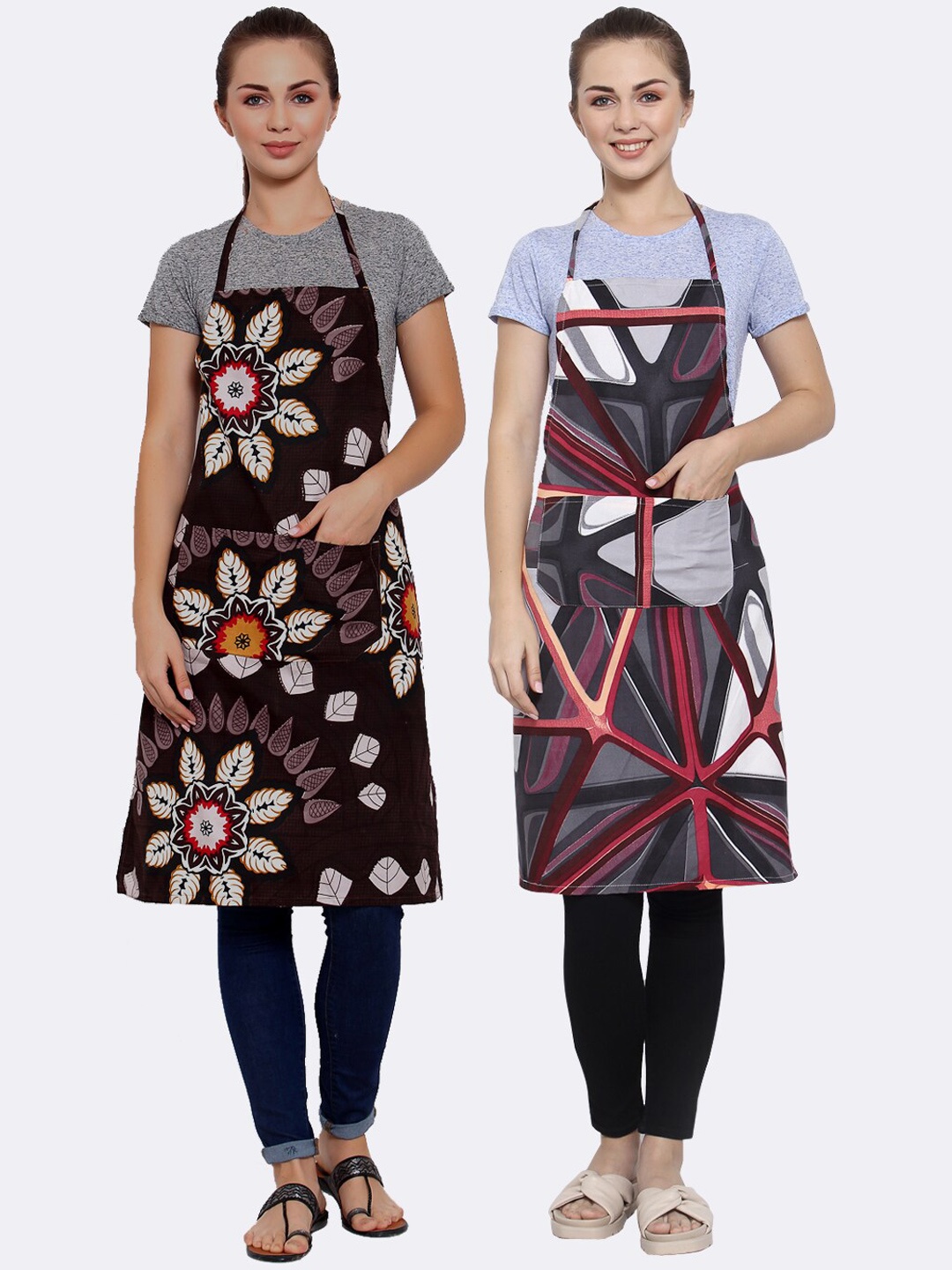 

Arrabi Pack of 2 Multicolored Printed Apron, Multi