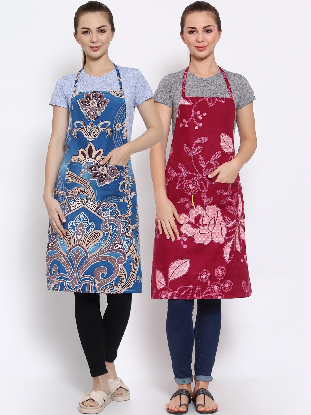 

Arrabi Multicoloured Pack of 2 Printed Aprons, Multi