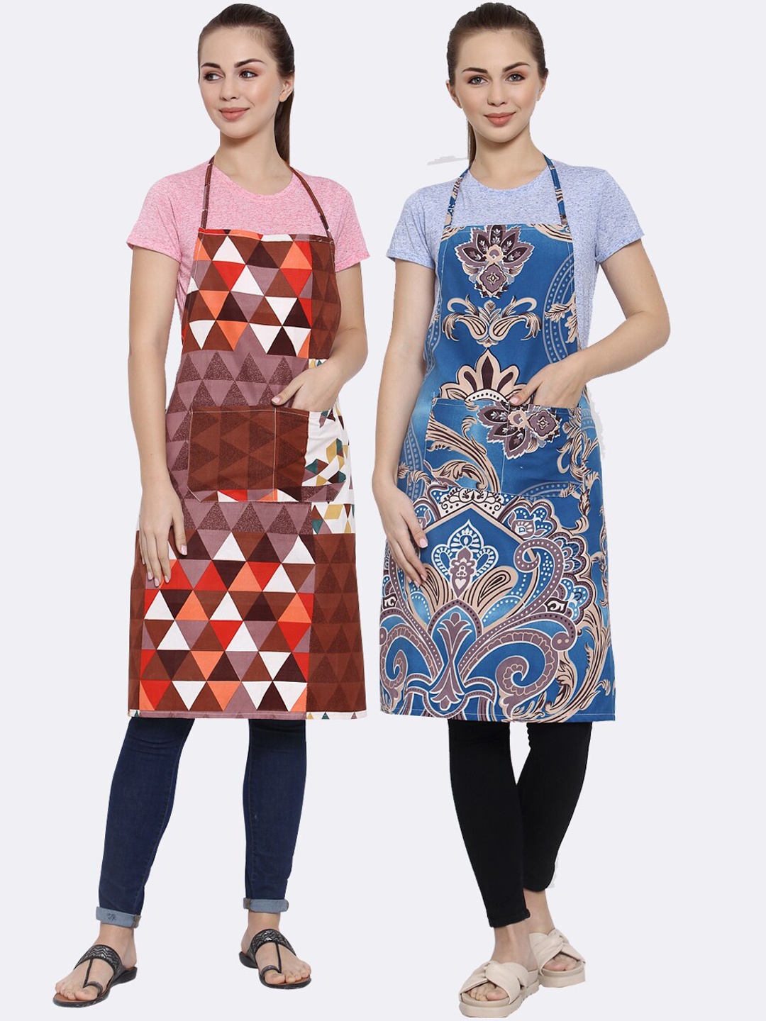 

Arrabi Pack of 2 Multicolored Printed Apron, Multi