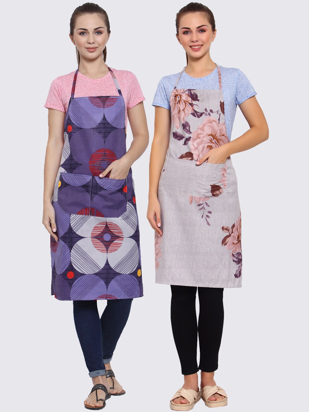 

Arrabi Pack Of 2 Multicoloured Printed Aprons, Multi