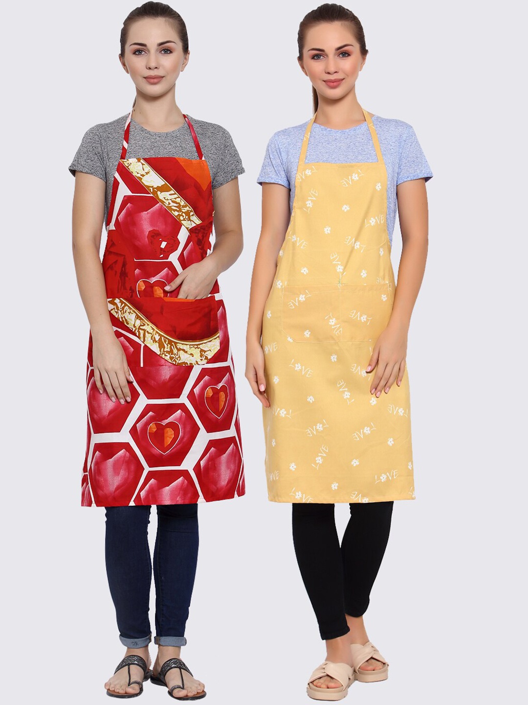 

Arrabi Multicoloured Pack of 2 Printed Aprons, Multi