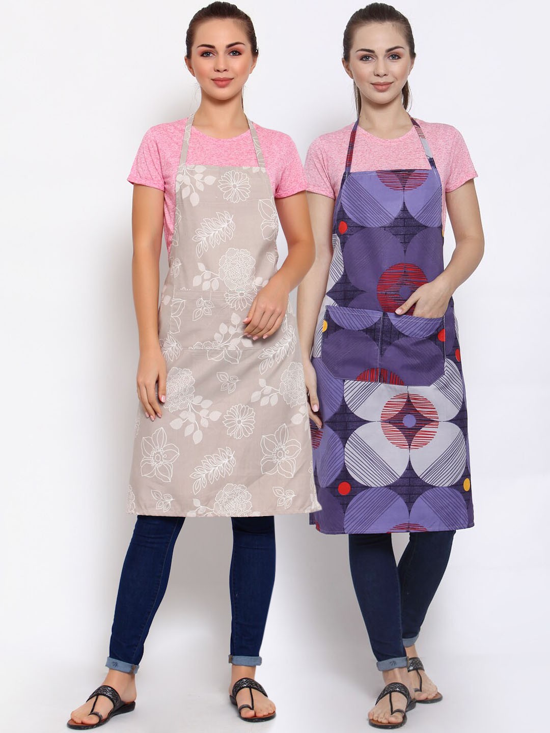 

Arrabi Multicoloured Pack of 2 Printed Aprons, Multi
