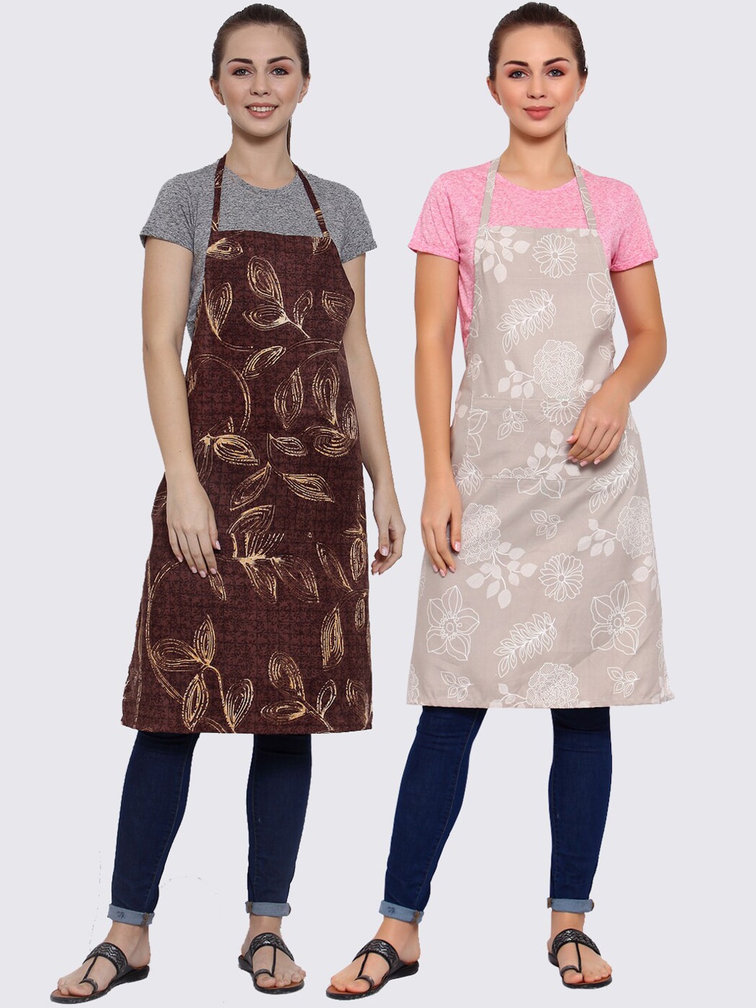 

Arrabi Pack Of 2 Multicoloured Printed Aprons, Multi